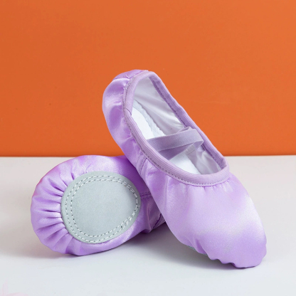 Fruit Embroidery Ballet Round Toe Flats - Purple(Satin) - 21.5CM - image 21