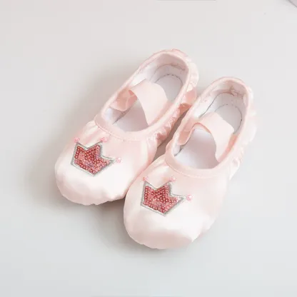 Fruit Embroidery Ballet Round Toe Flats - Sequin Nude(Crown) - 21.5CM - image 4