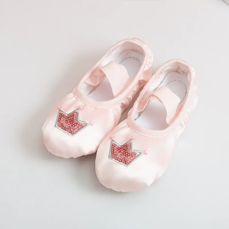 Fruit Embroidery Ballet Round Toe Flats - Sequin Nude(Crown) - 21.5CM - image 4