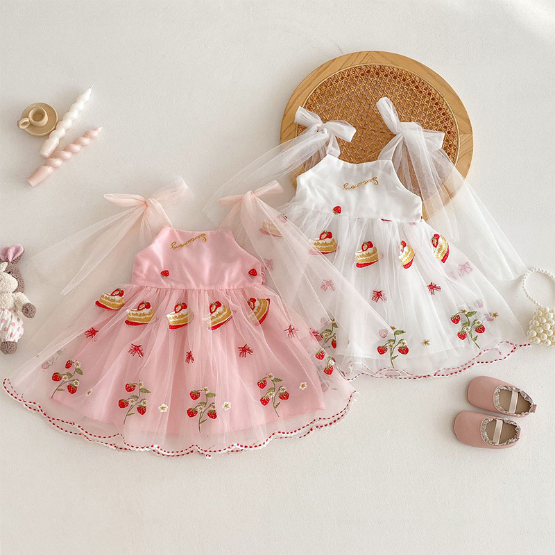  Mesh Bow Embroidery SleevelessMidi Dresses - image 5