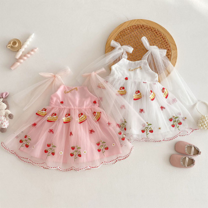  Mesh Bow Embroidery SleevelessMidi Dresses - image 5