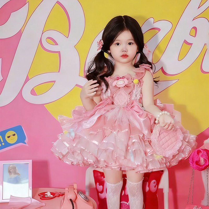 Mesh&Organza Bow Sleeveless Short Dresses - image 3