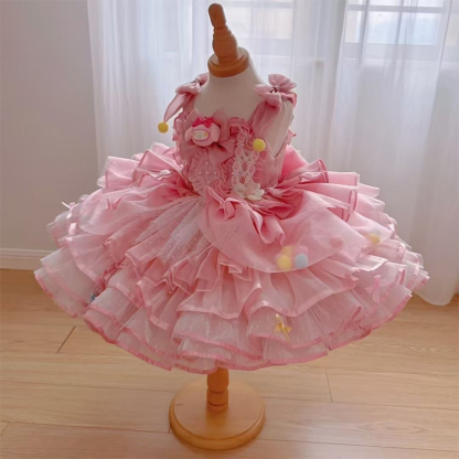 Mesh&Organza Bow Sleeveless Short Dresses - image 2