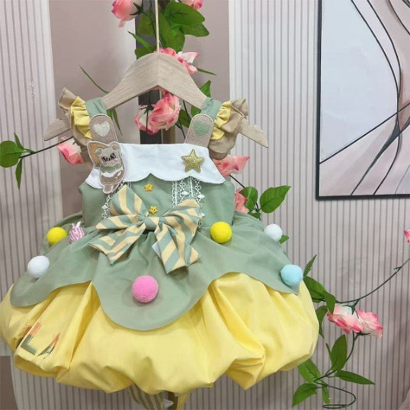 Polyeste Bow Cap Sleeve Short Dresses - image 3