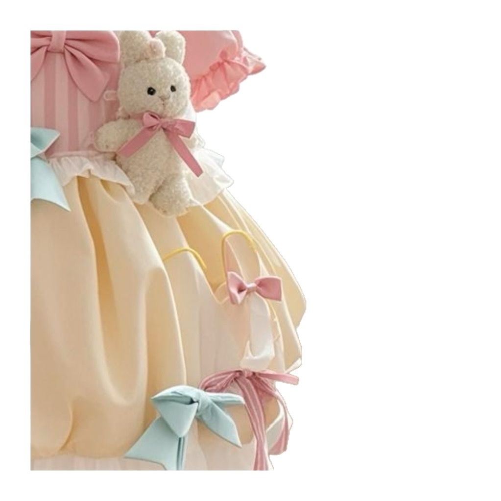 Easter Cotton-Blend Bow Short Sleeve Midi Dresses - image 5