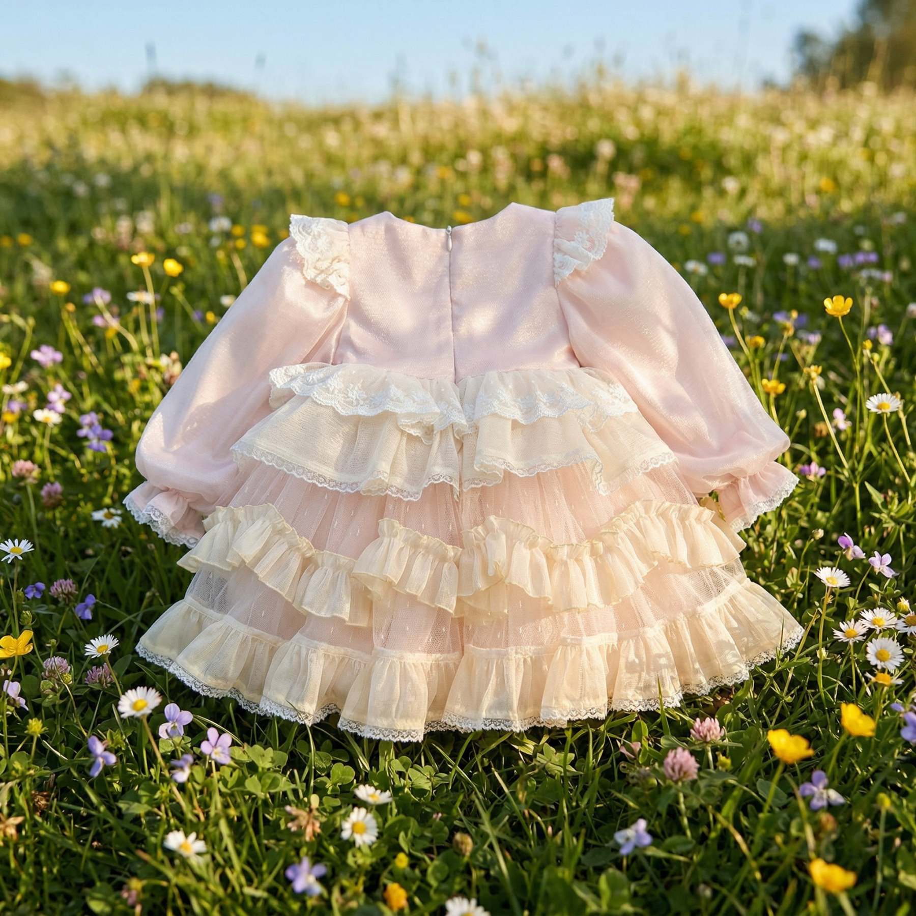 Easter Cotton-Blend Bow Long Sleeve Midi Dresses - image 6