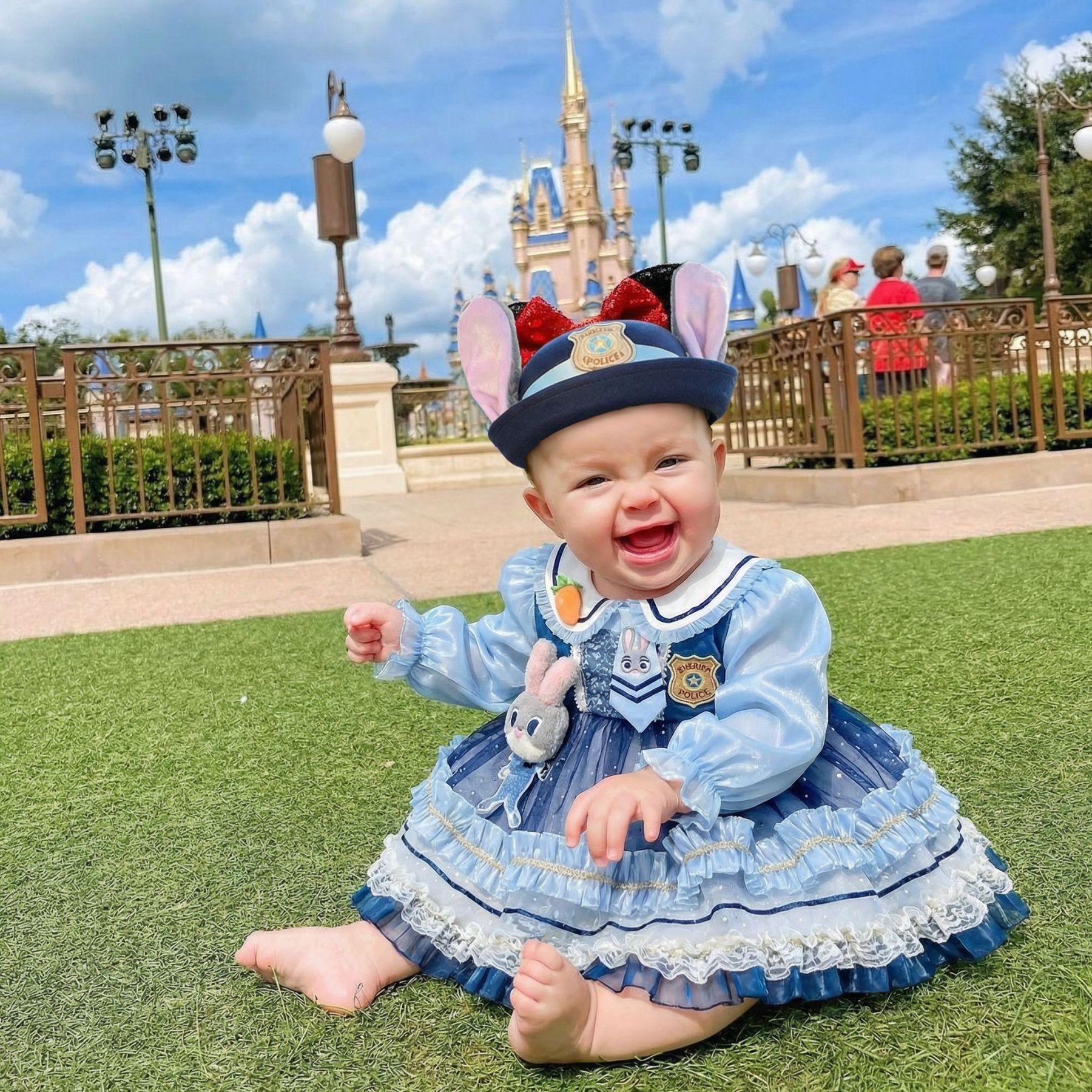 Easter Mesh Bow Long Sleeve Midi Dresses - image 6