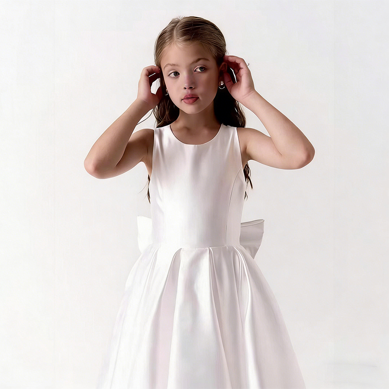 Satin Bow Sleeveless Maxi Dresses - image 6