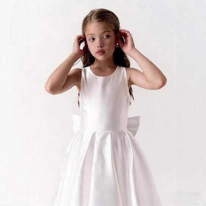 Satin Bow Sleeveless Maxi Dresses - image 6