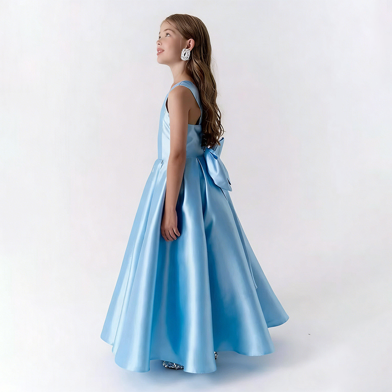 Satin Bow Sleeveless Maxi Dresses - image 13