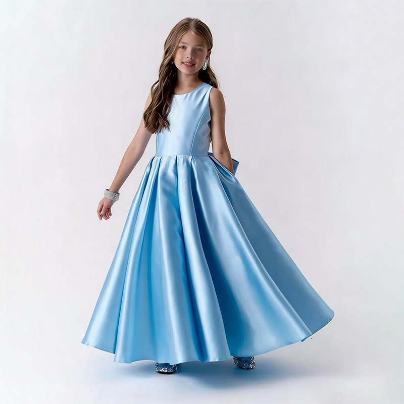 Satin Bow Sleeveless Maxi Dresses - image 10