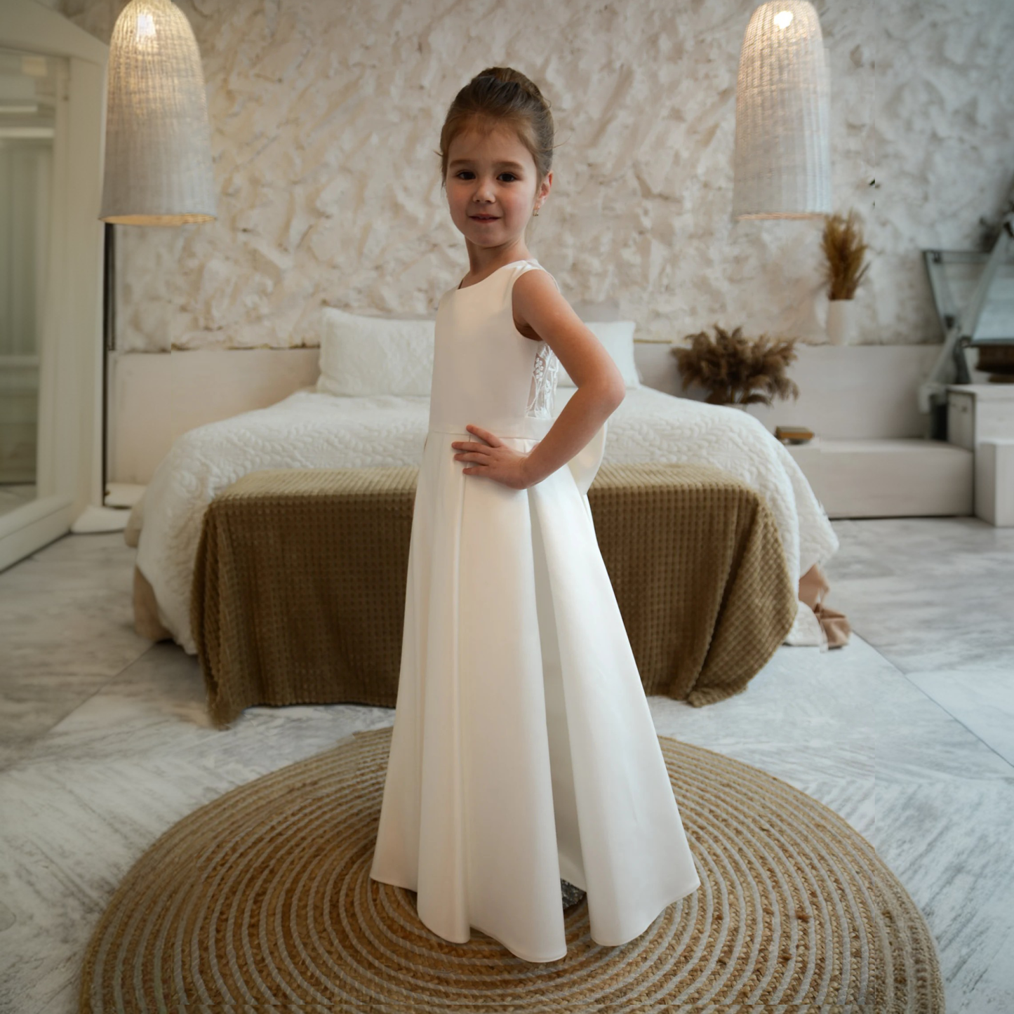 Satin Lace Bow Sleeveless Maxi Dresses - image 6