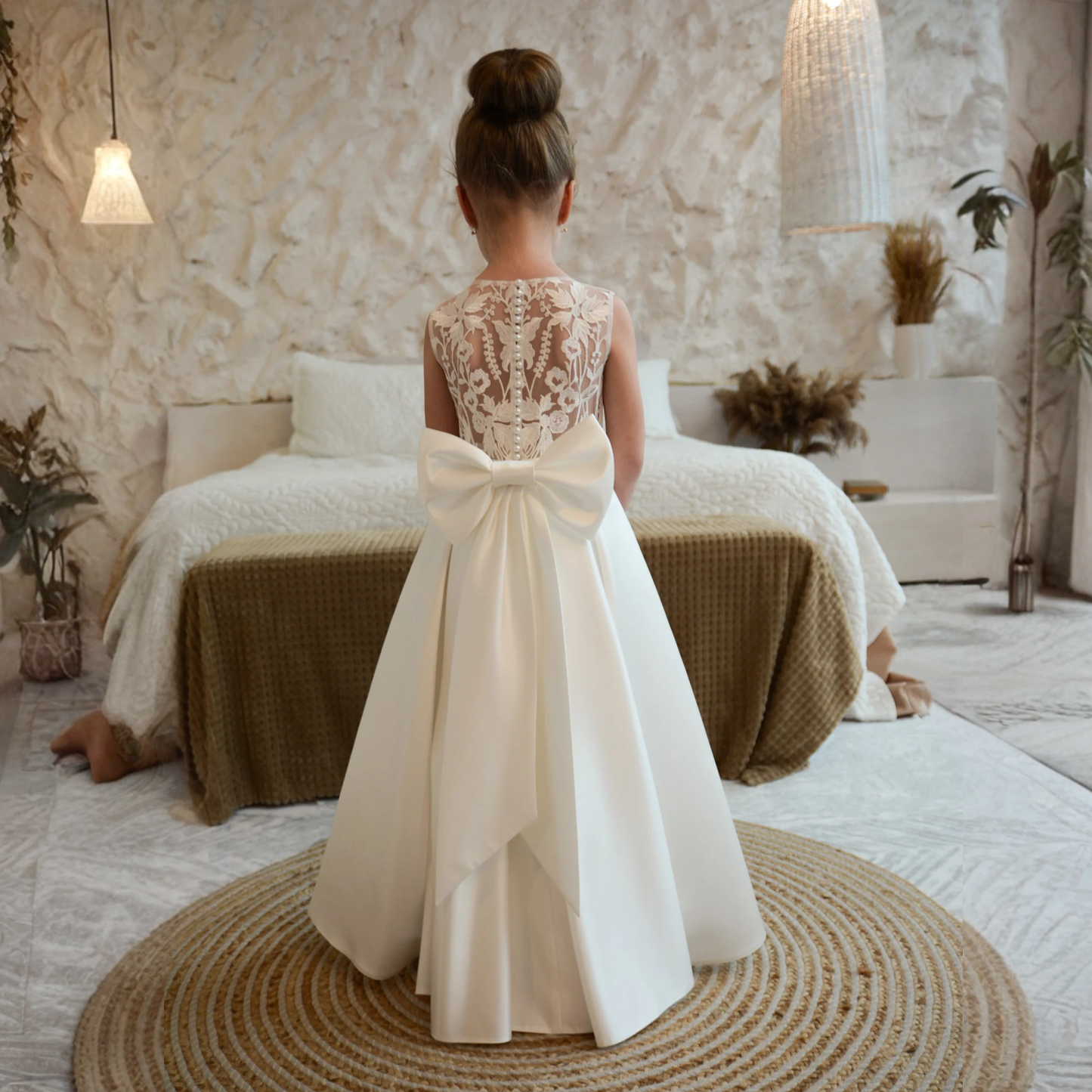 Satin Lace Bow Sleeveless Maxi Dresses - image 4