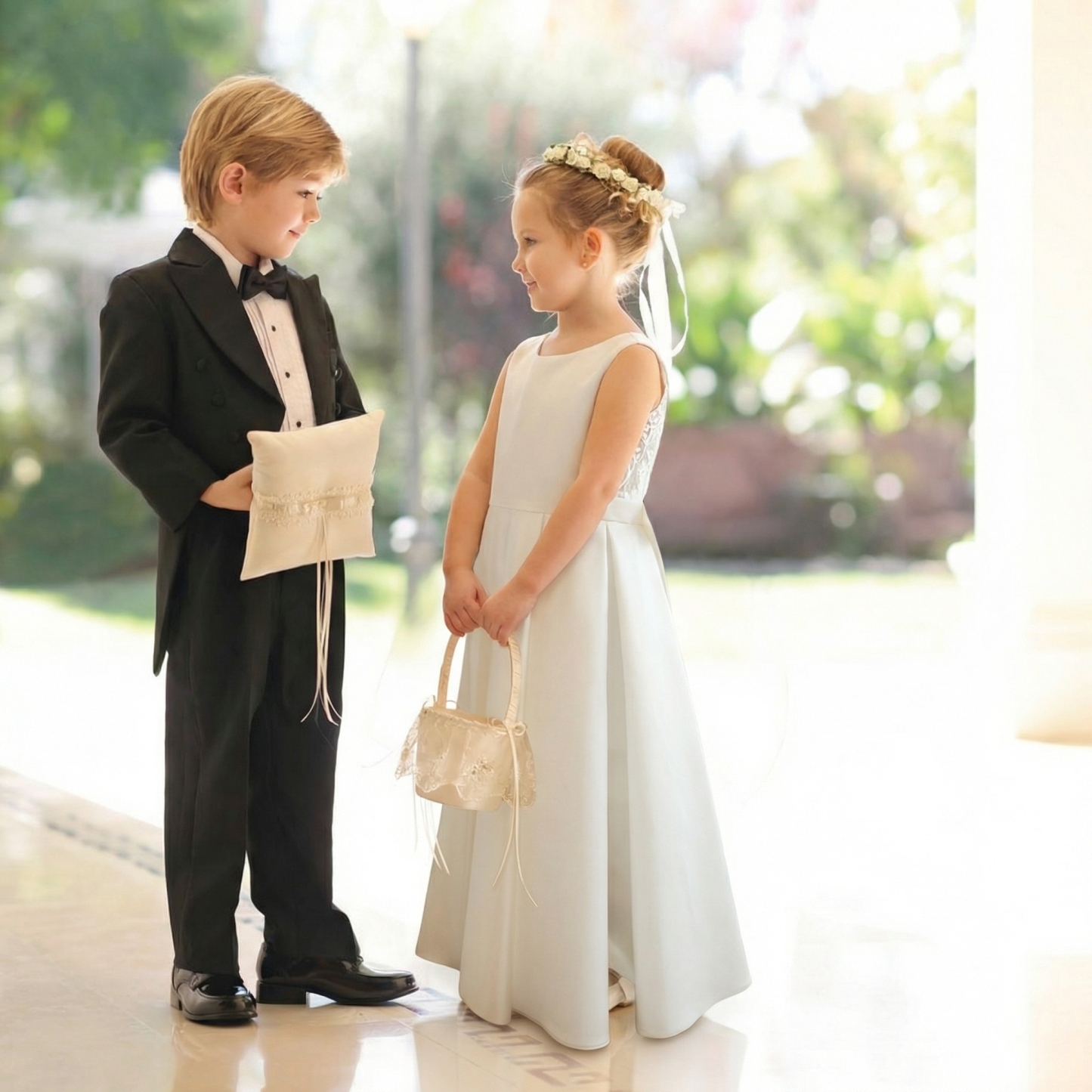 Satin Lace Bow Sleeveless Maxi Dresses - image 3