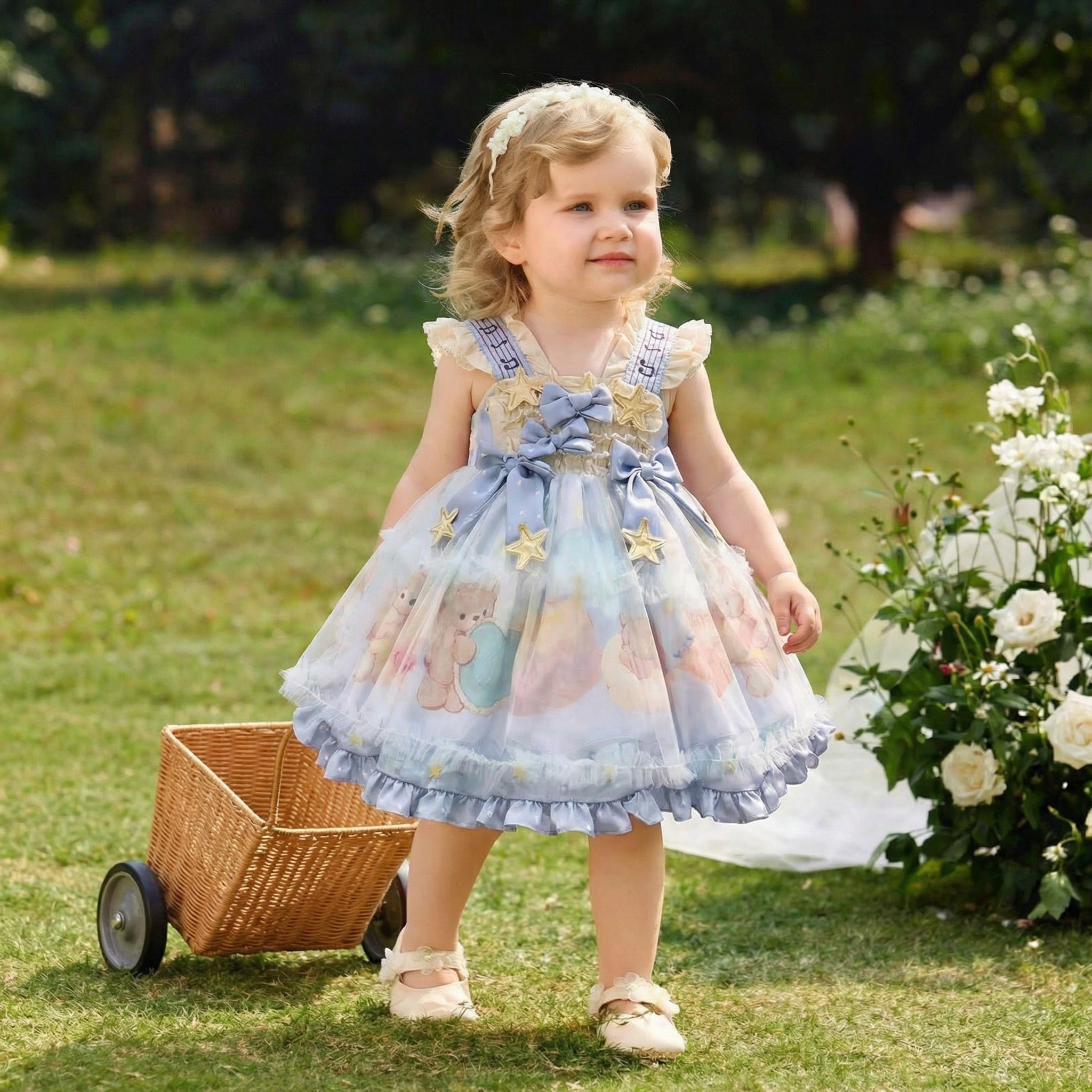 Easter Chemical Fiber Blend Bow Sleeveless Midi Dresses - image 2