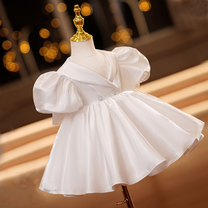 Satin Bow Short Sleeve Midi Dresses - image 2