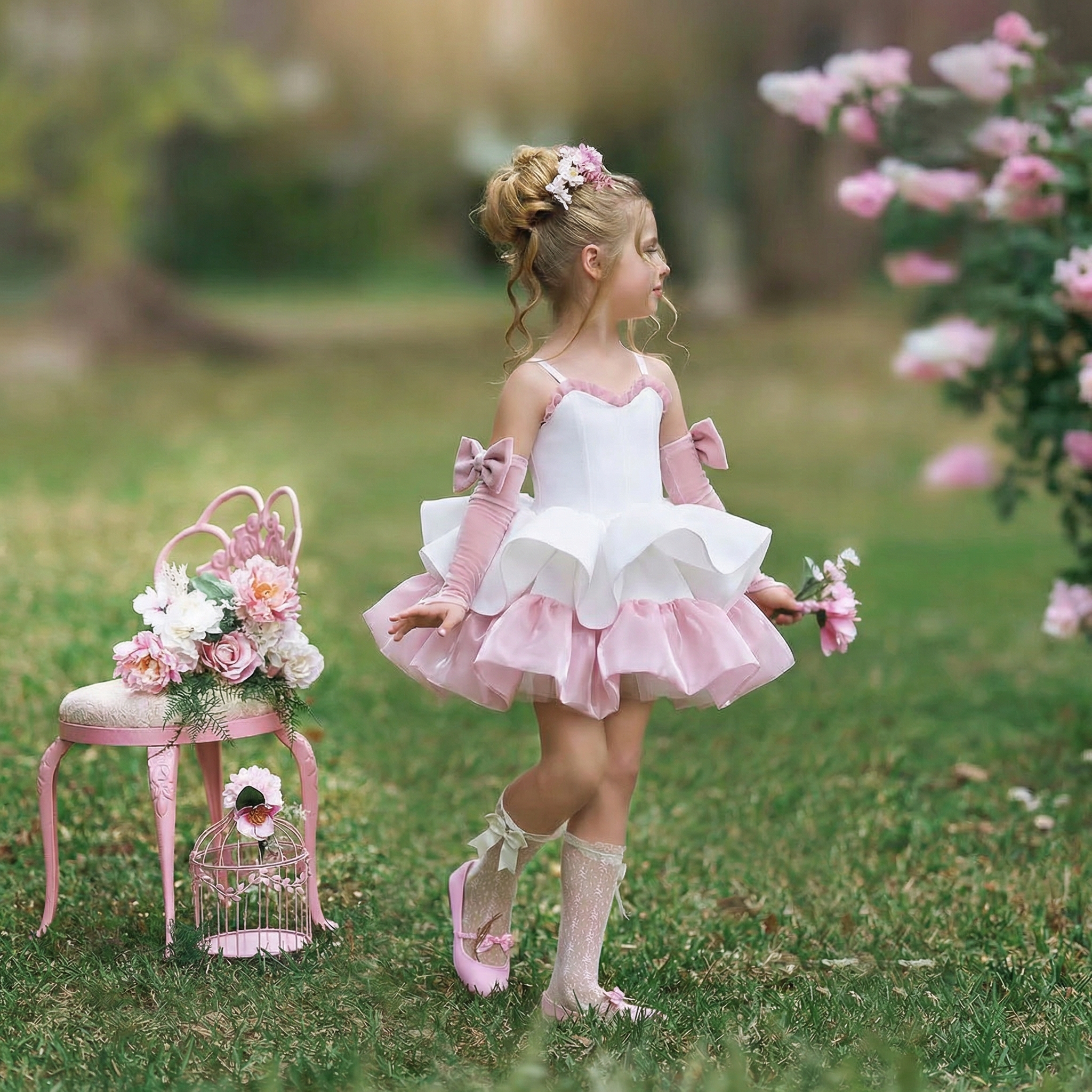 Satin Split Joint Sleeveless Midi Dresses - White - 8Y - image 1