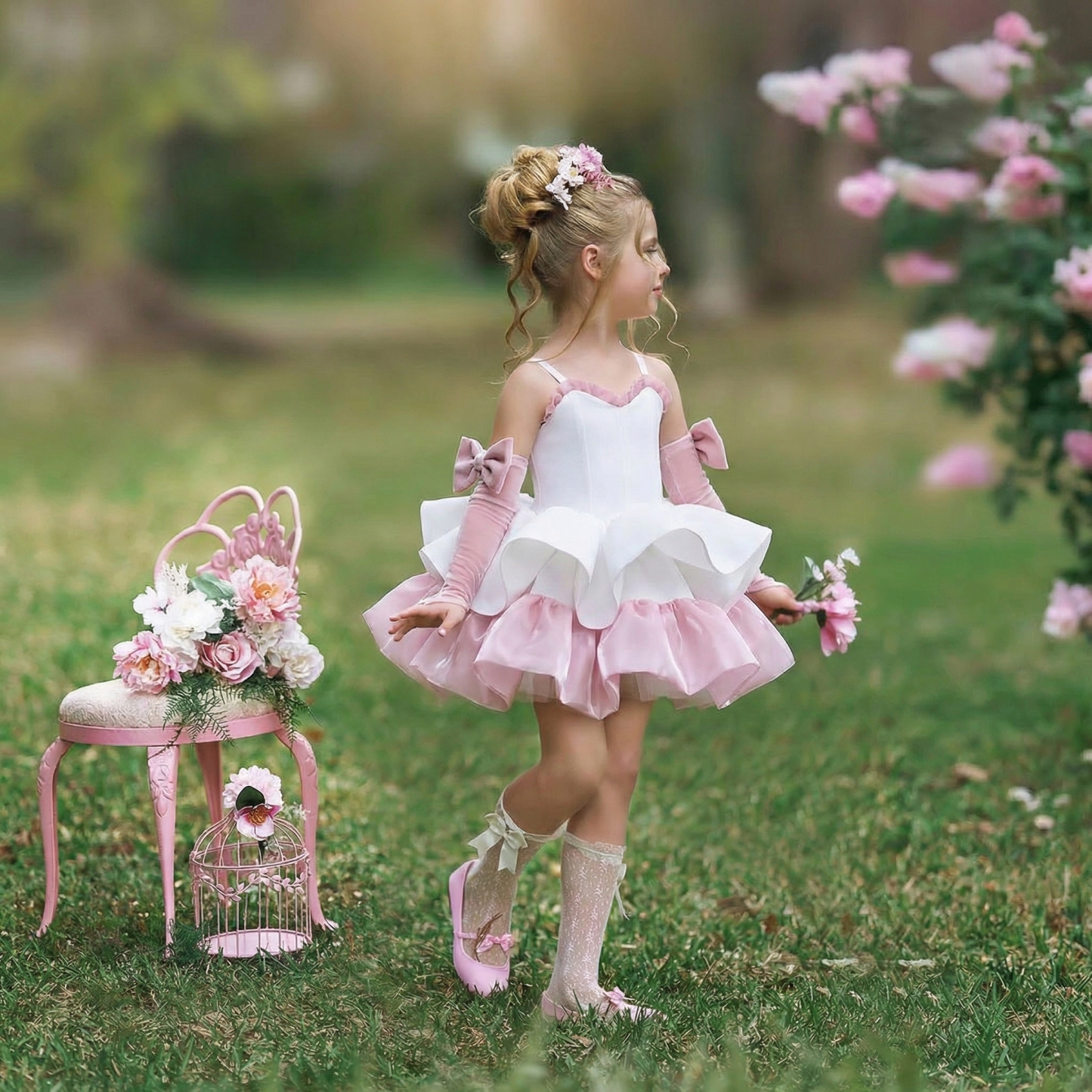 Satin Split Joint Sleeveless Midi Dresses - White - 8Y - image 1