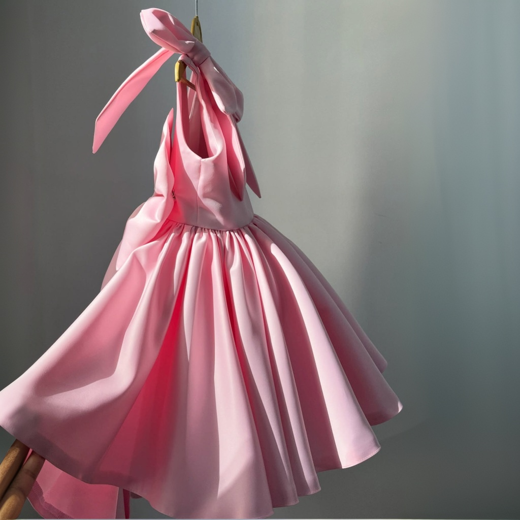 Satin Bow Sleeveless Midi Dresses - image 3