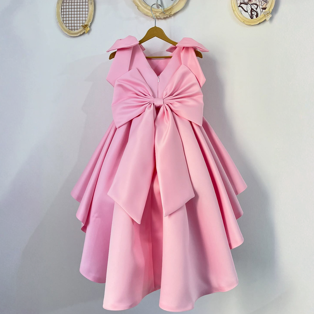 Satin Bow Sleeveless Midi Dresses - image 2