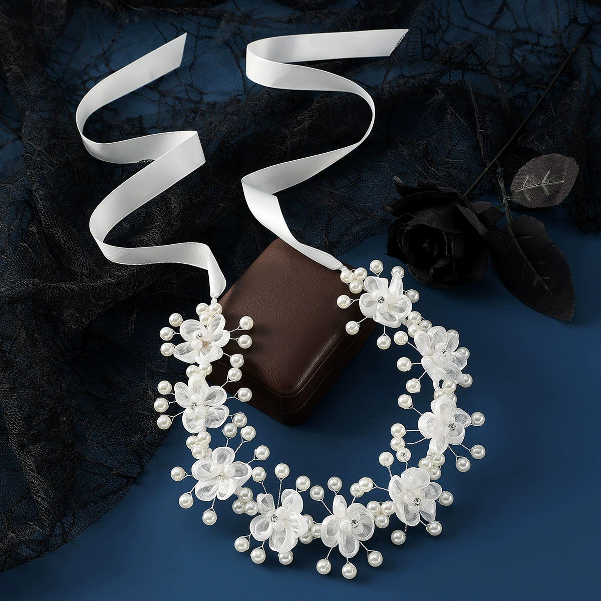 Solid With Pearls Hairband - image 3