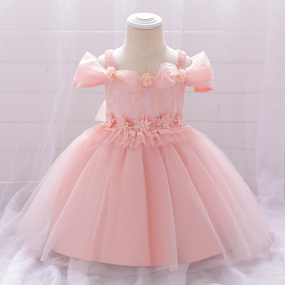 Easter Mesh Rosette Sleeveless Midi Dresses - Pink - 1-2Y - image 3