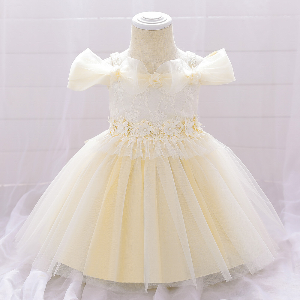 Easter Mesh Rosette Sleeveless Midi Dresses - Champagne - 1-2Y - image 10