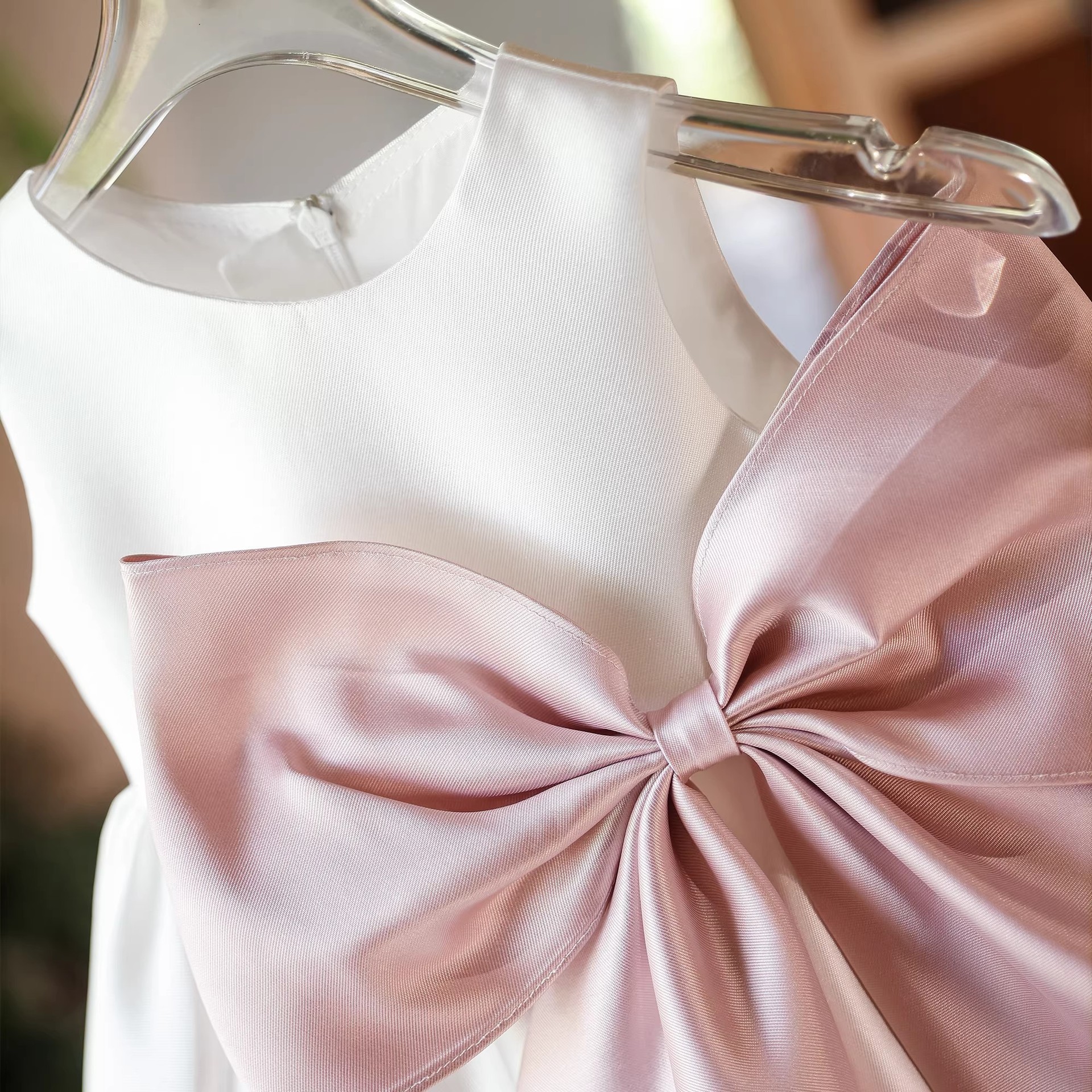 Satin Bow Sleeveless Midi Dresses - image 3