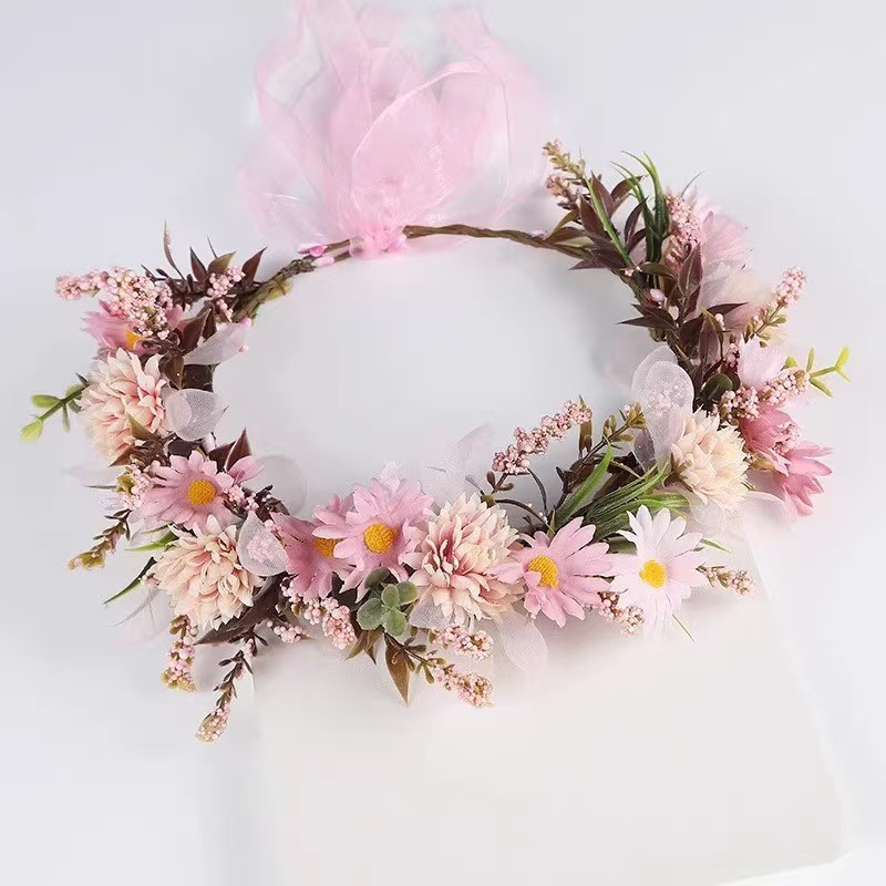 Solid Rosette Tiara / Crown  - Pink - image 1