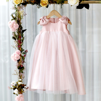 Mesh Bow Sleeveless Midi Dresses - image 2