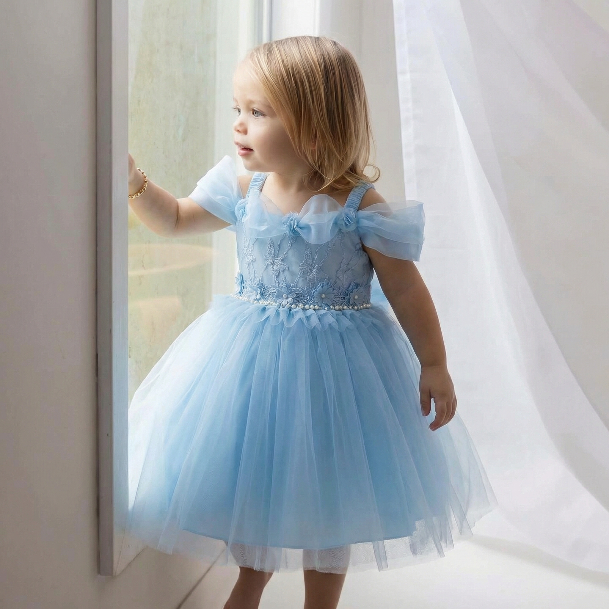 Easter Mesh Rosette Sleeveless Midi Dresses - image 7