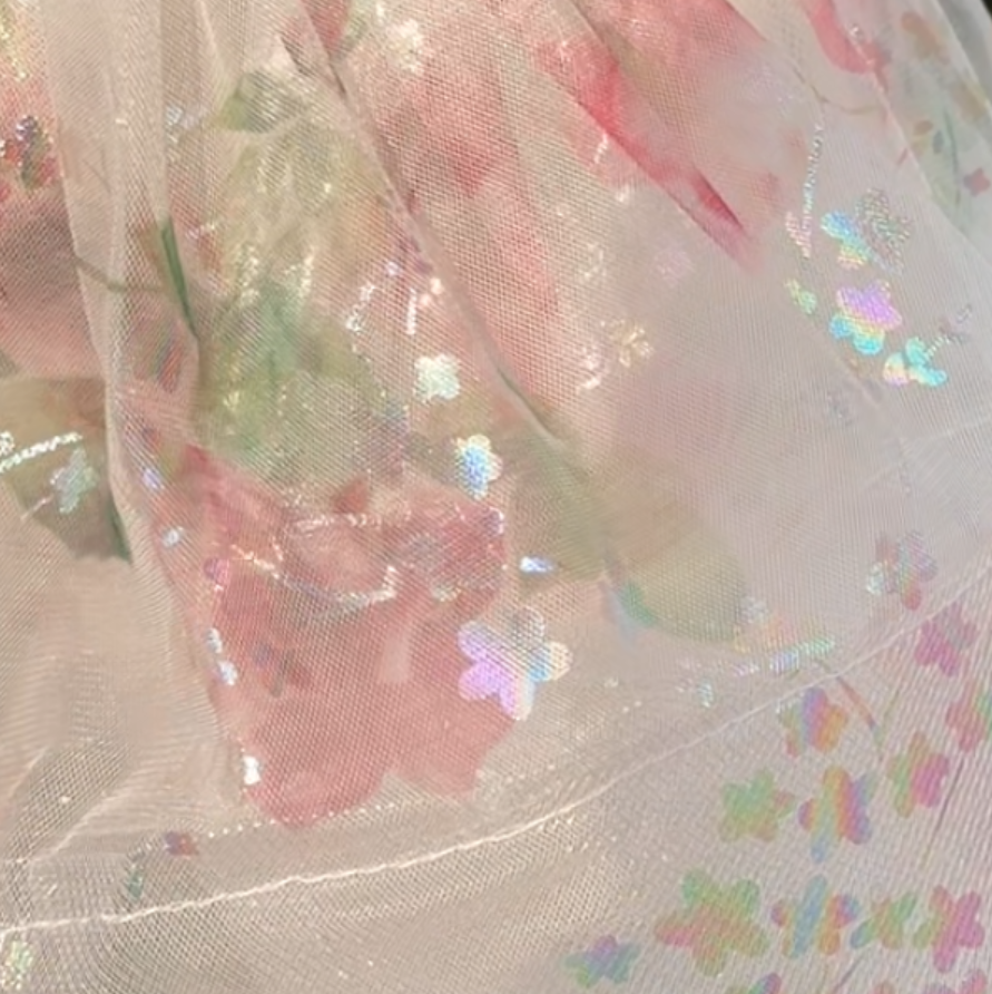 Organza Printing Short Sleeve Midi Dresses - image 3