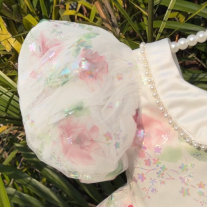 Organza Printing Short Sleeve Midi Dresses - image 4