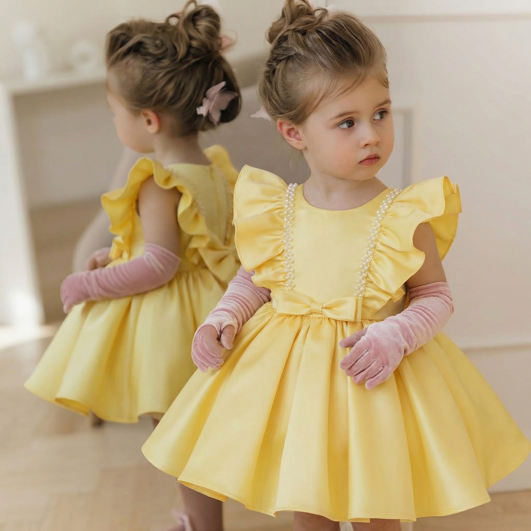 Satin Pearl Sleeveless Midi Dresses - image 3