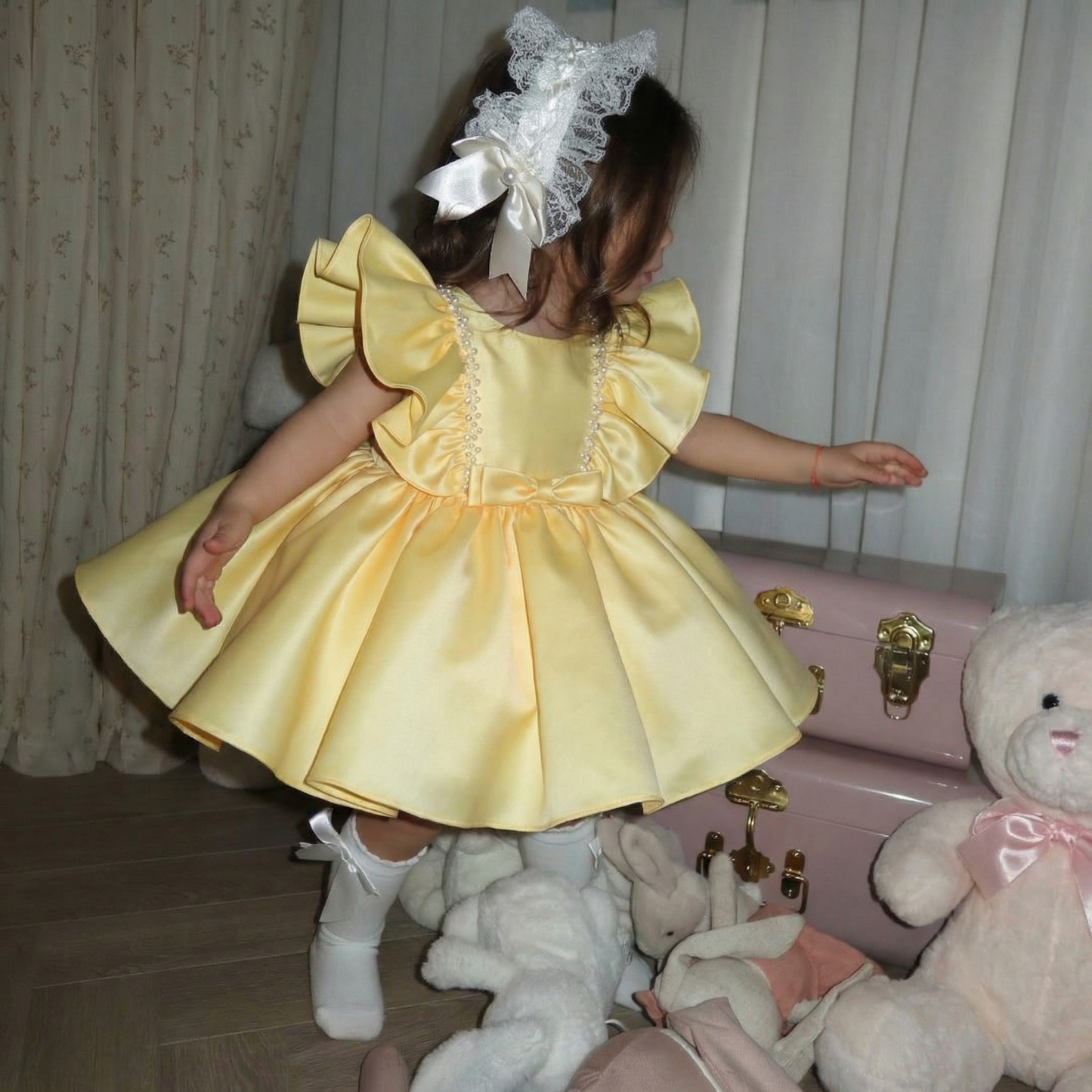 Satin Pearl Sleeveless Midi Dresses - image 2