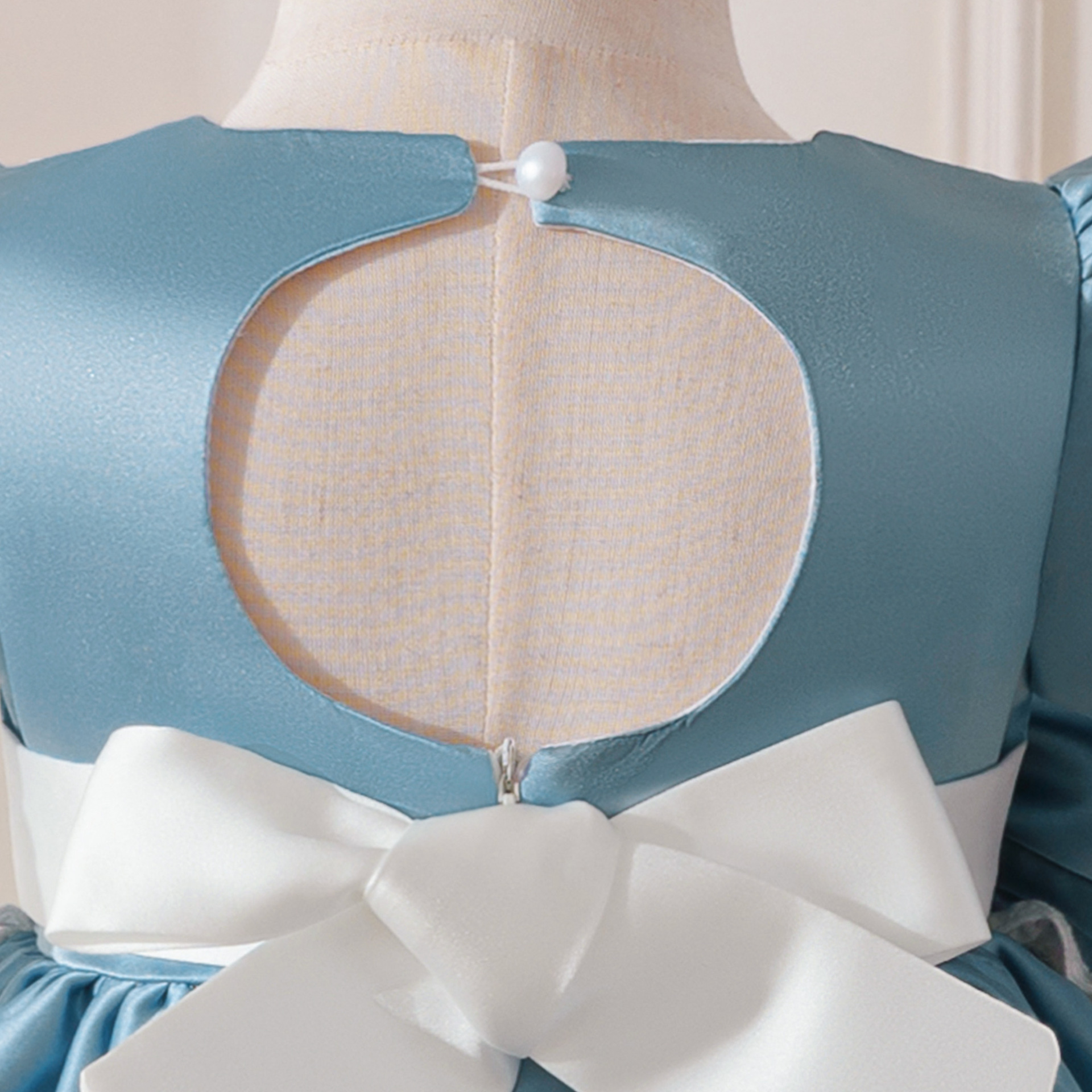 Satin Bow Short Sleeve Midi Dresses - image 11