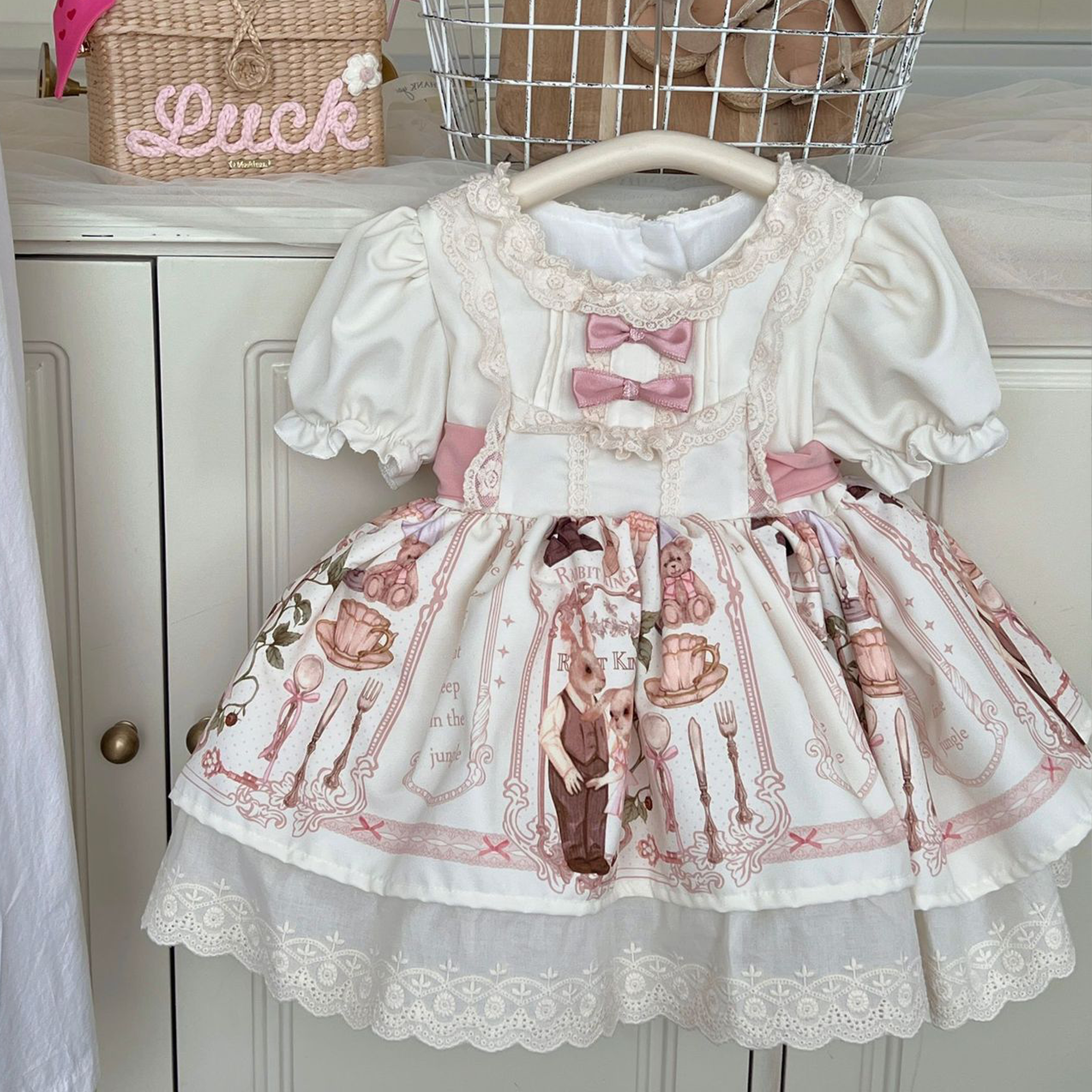 Easter Chemical Fiber Blend Bow Sleeveless Midi Dresses - image 3
