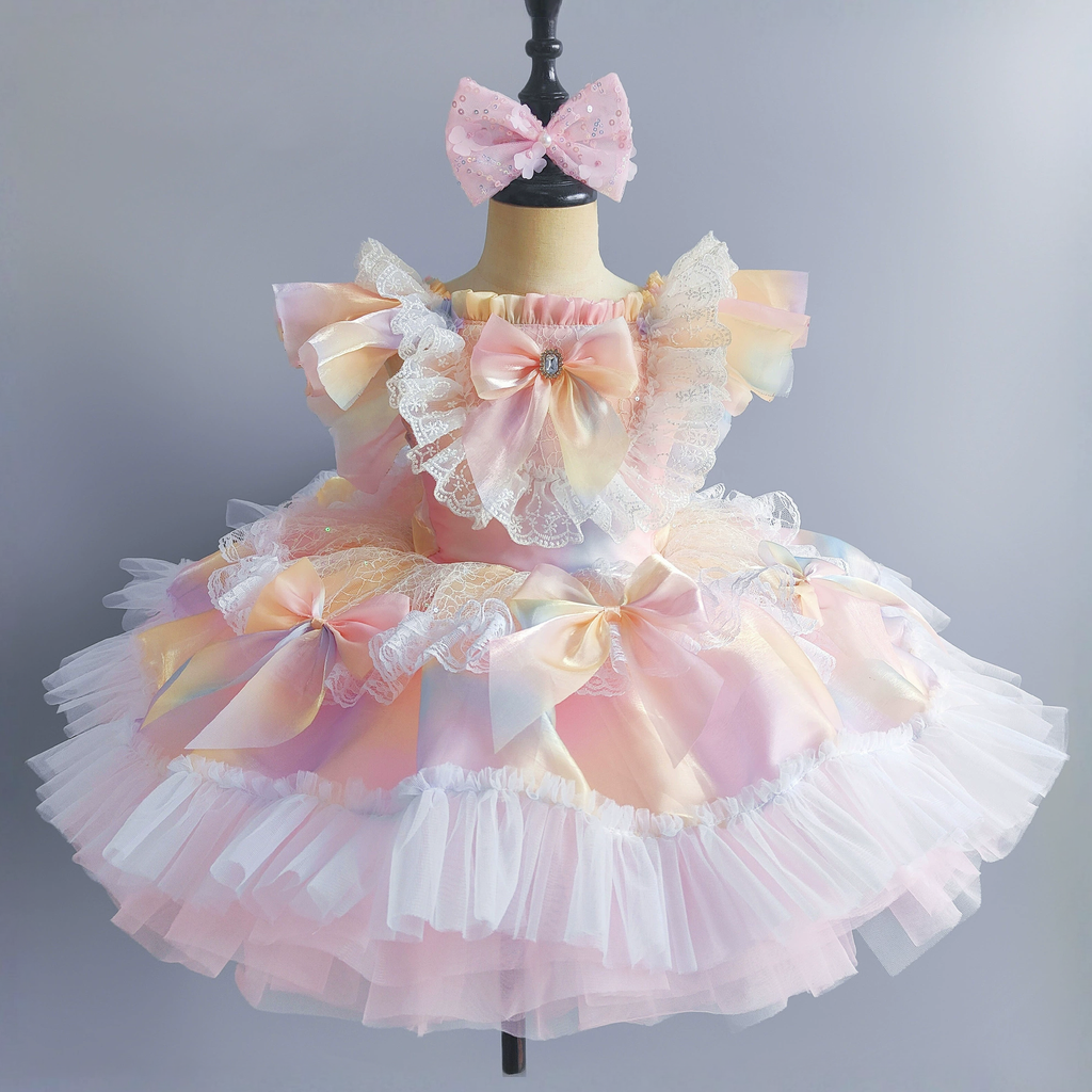 Chemical Fiber Blend Bow Cap Sleeve Midi Dresses - image 2