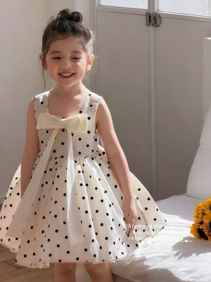 Chemical Fiber Blend Bow Sleeveless Midi Dresses - image 3