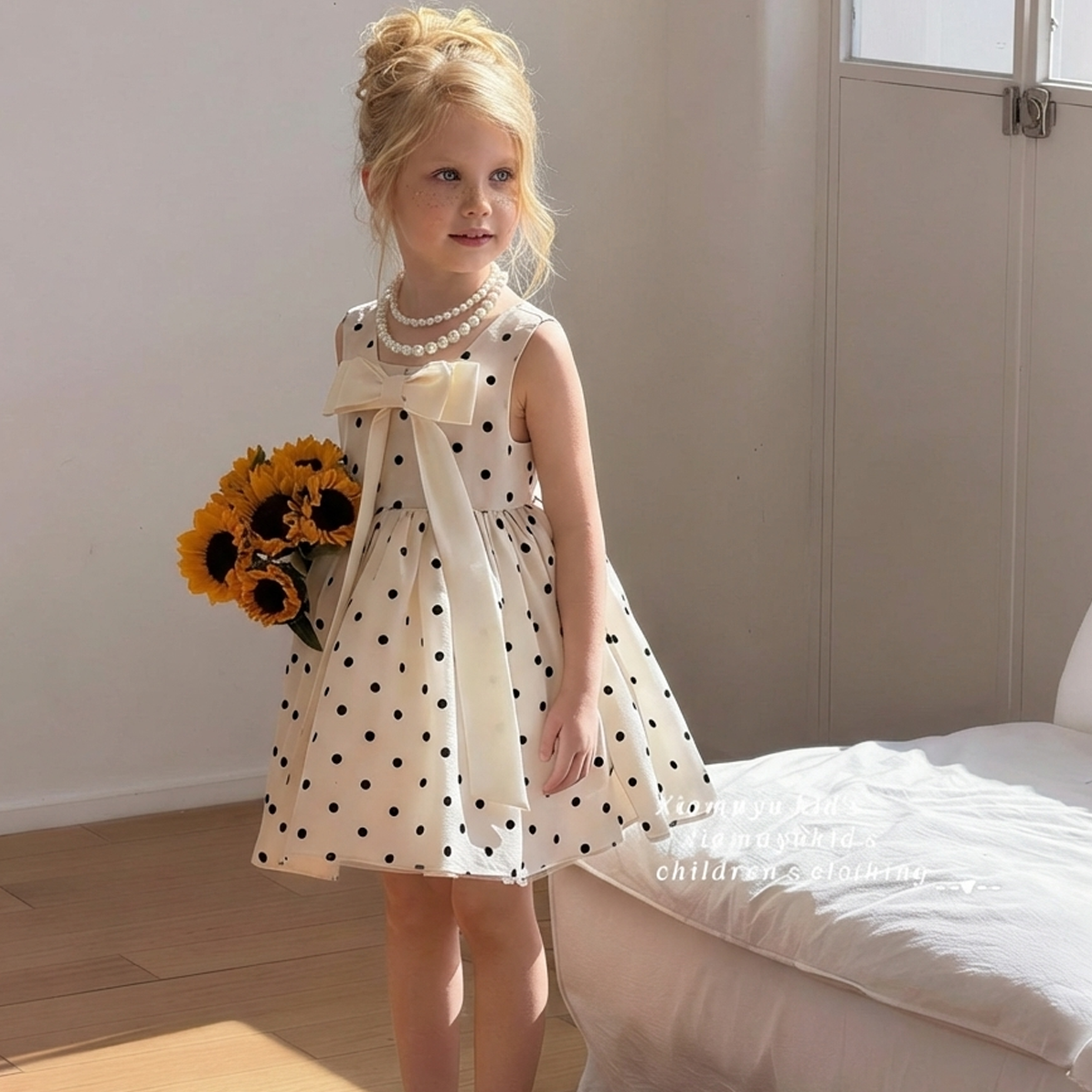 Chemical Fiber Blend Bow Sleeveless Midi Dresses - image 2