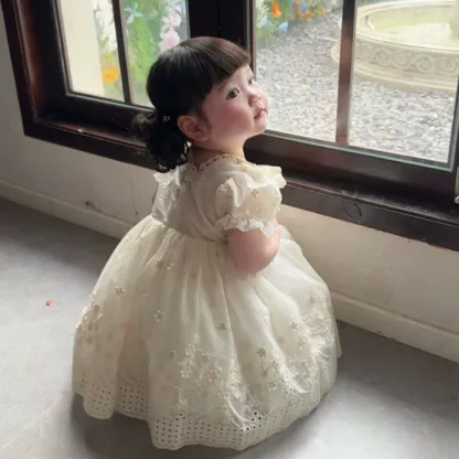 Chemical Fiber Blend Lace Edge Sleeveless Midi Dresses - image 7