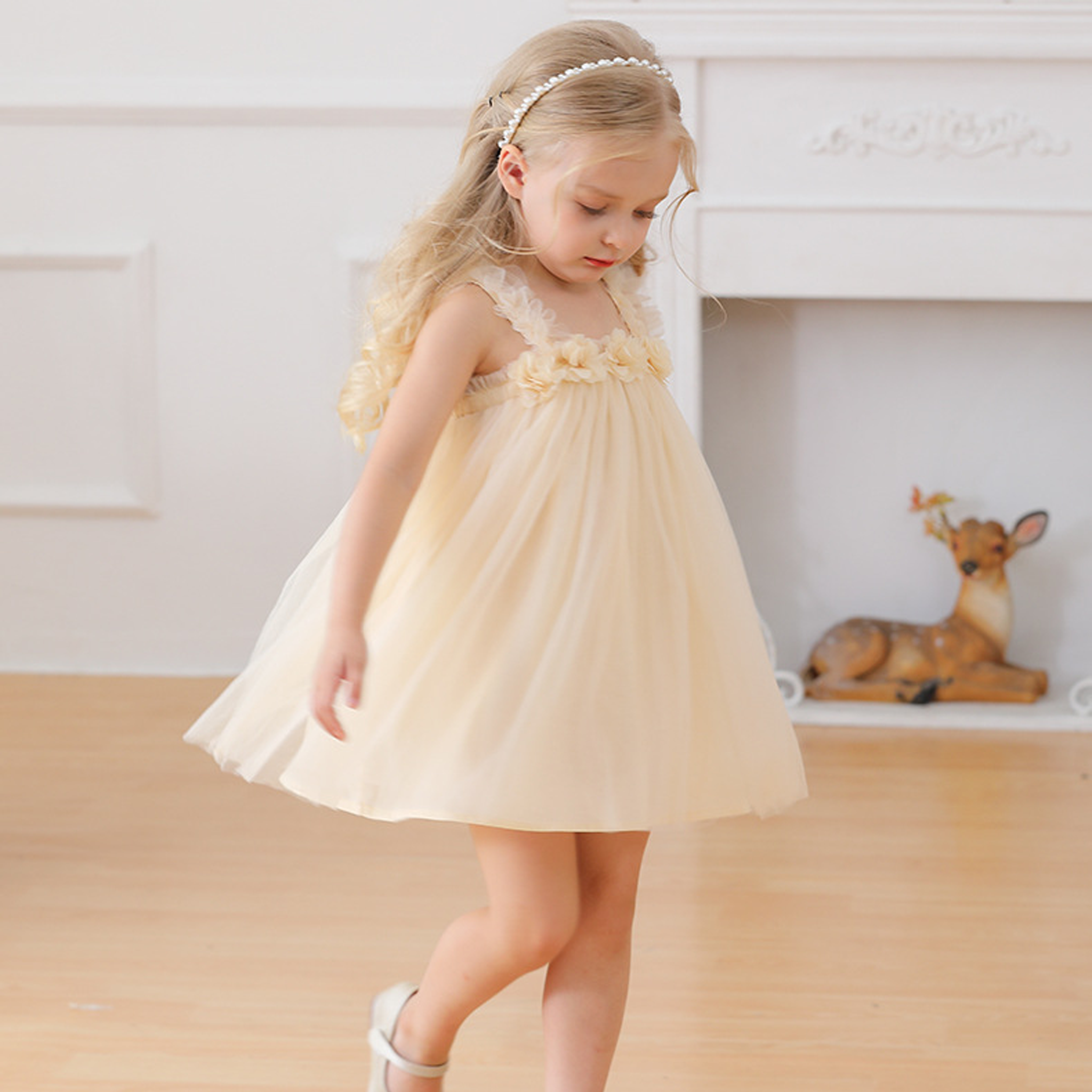 Mesh Rosette Sleeveless Midi Dresses - image 5