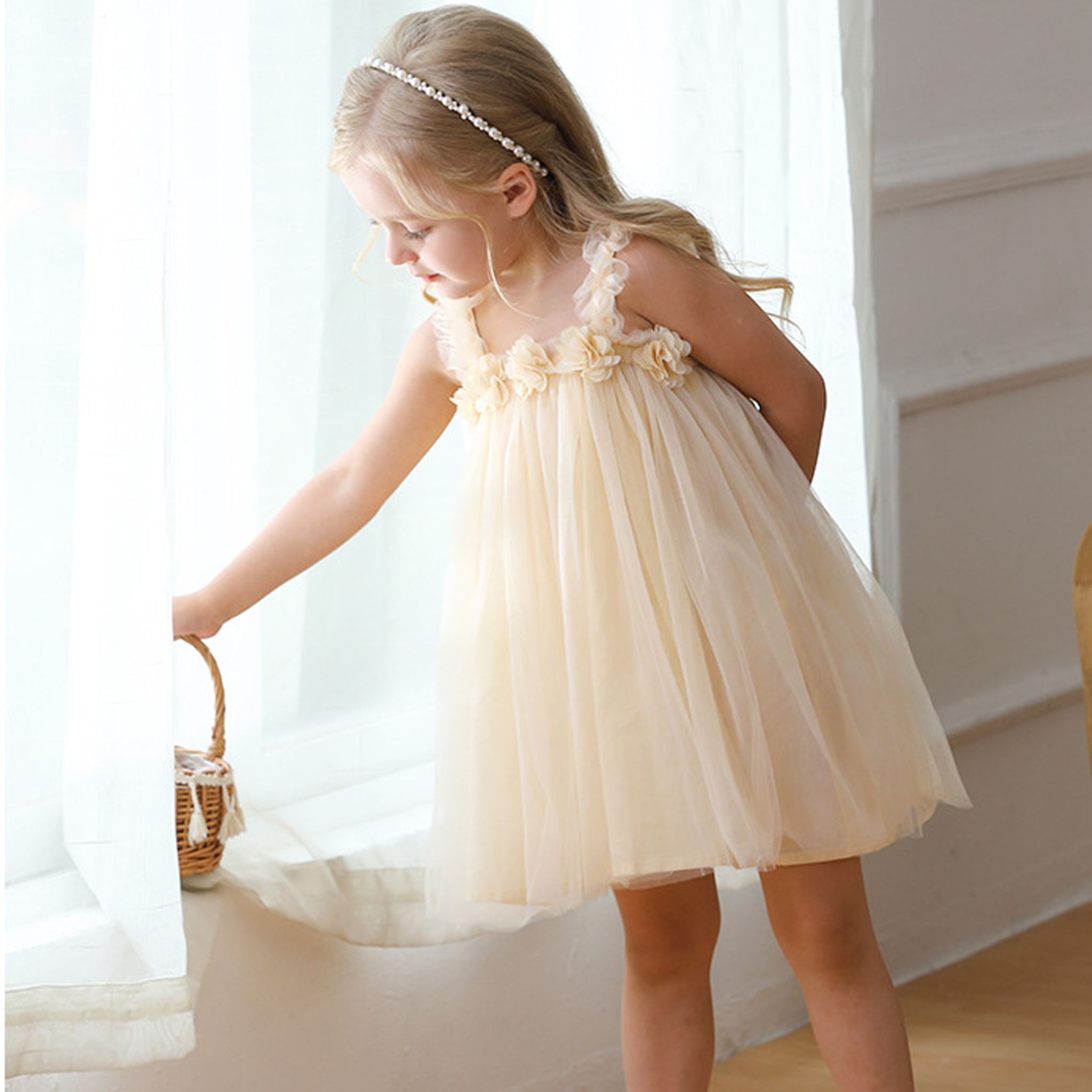 Mesh Rosette Sleeveless Midi Dresses - image 4