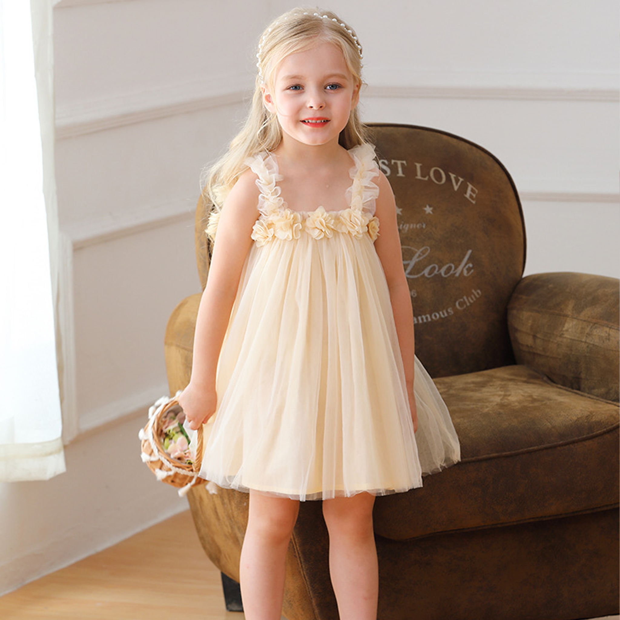 Mesh Rosette Sleeveless Midi Dresses - image 6