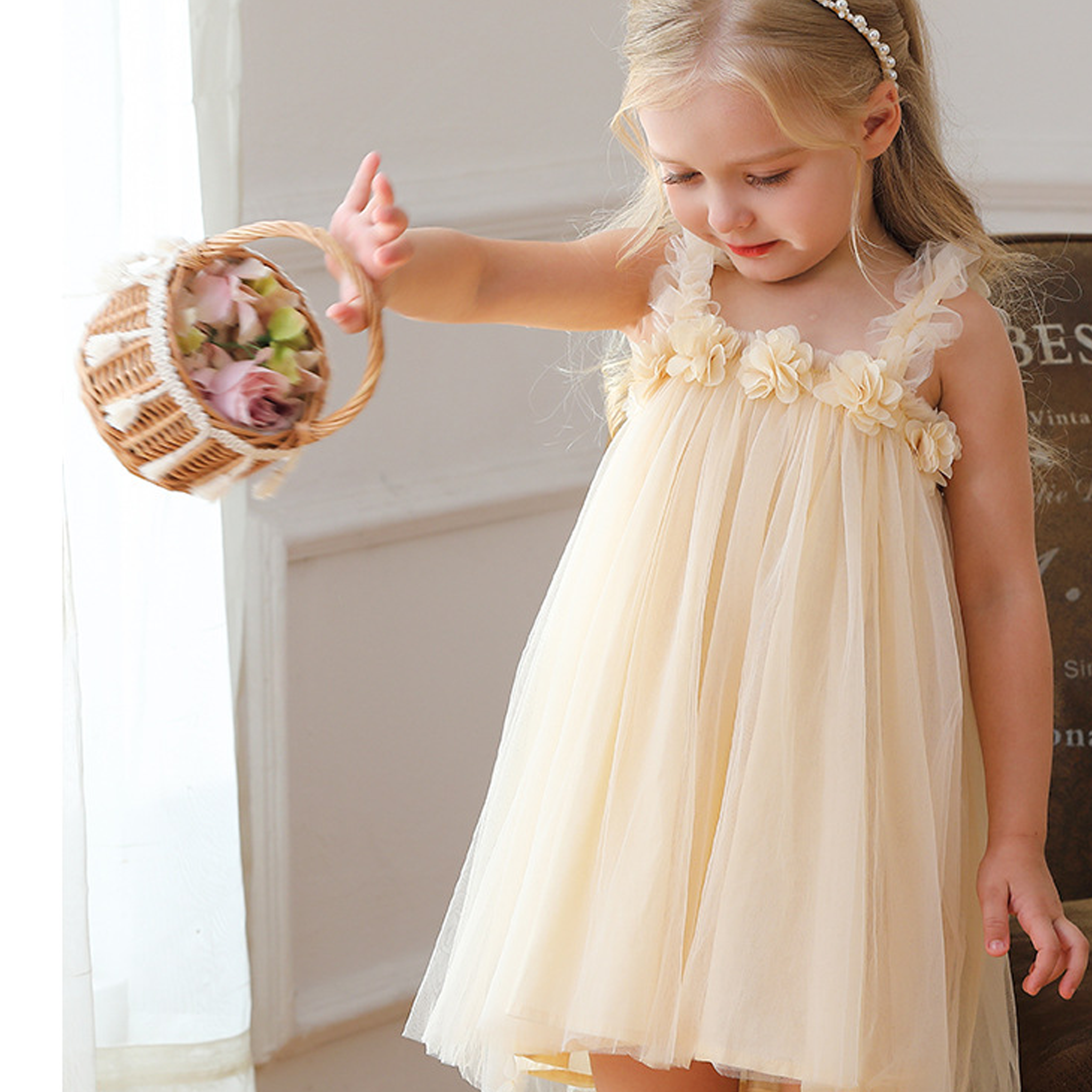 Mesh Rosette Sleeveless Midi Dresses - image 8
