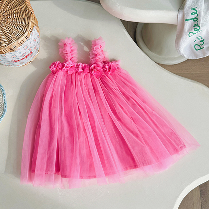 Mesh Rosette Sleeveless Midi Dresses - image 2