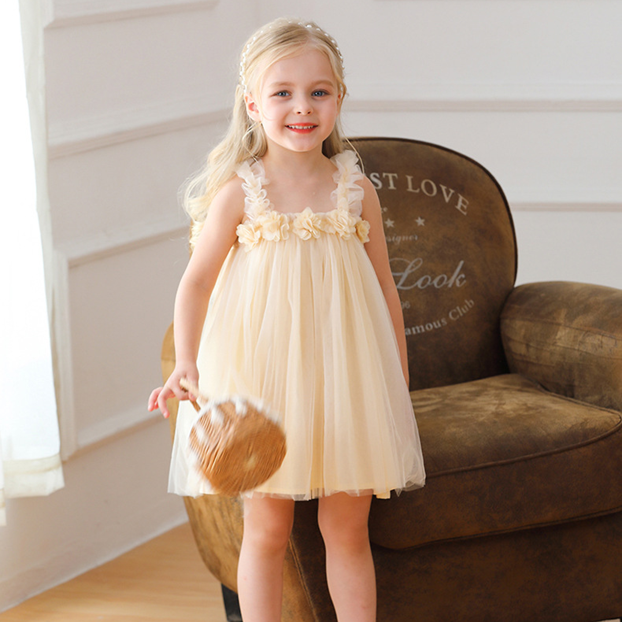 Mesh Rosette Sleeveless Midi Dresses - image 7