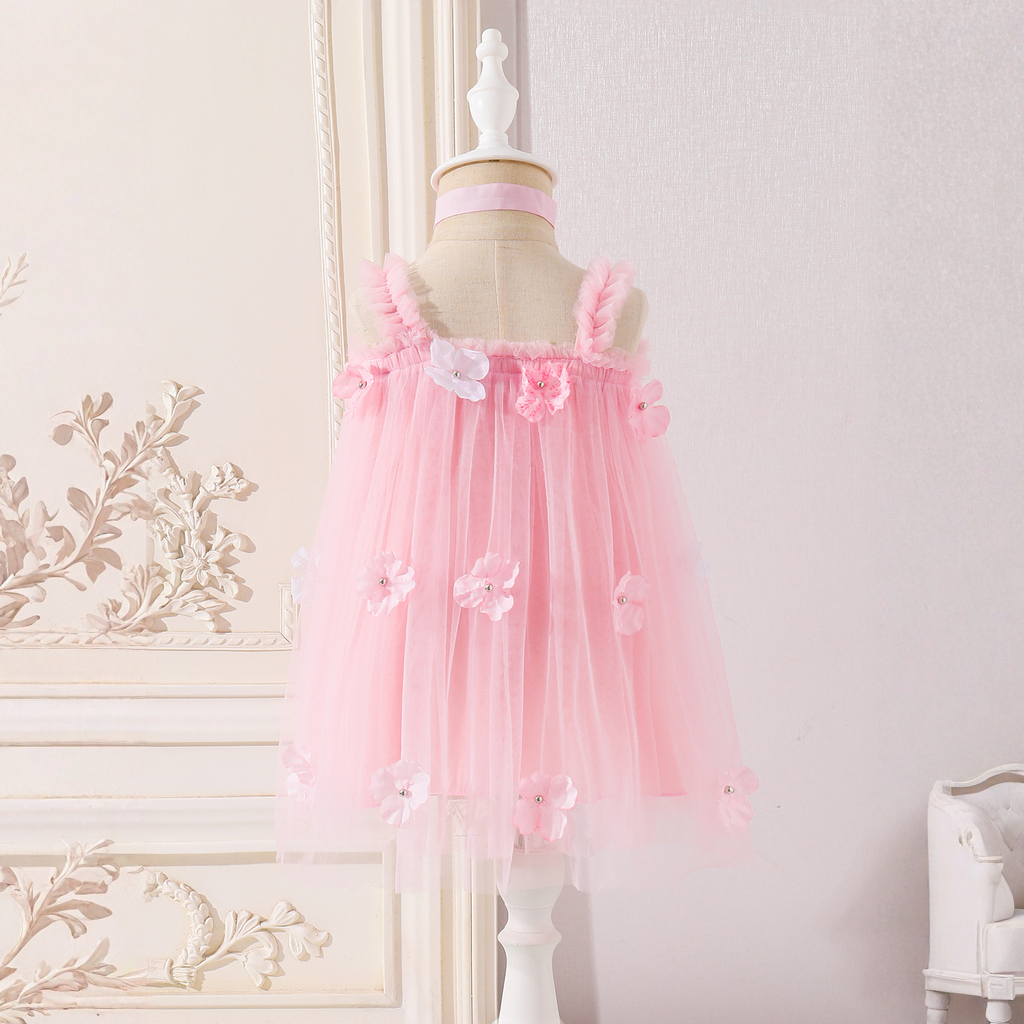 Mesh Rosette Sleeveless Midi Dresses - image 5