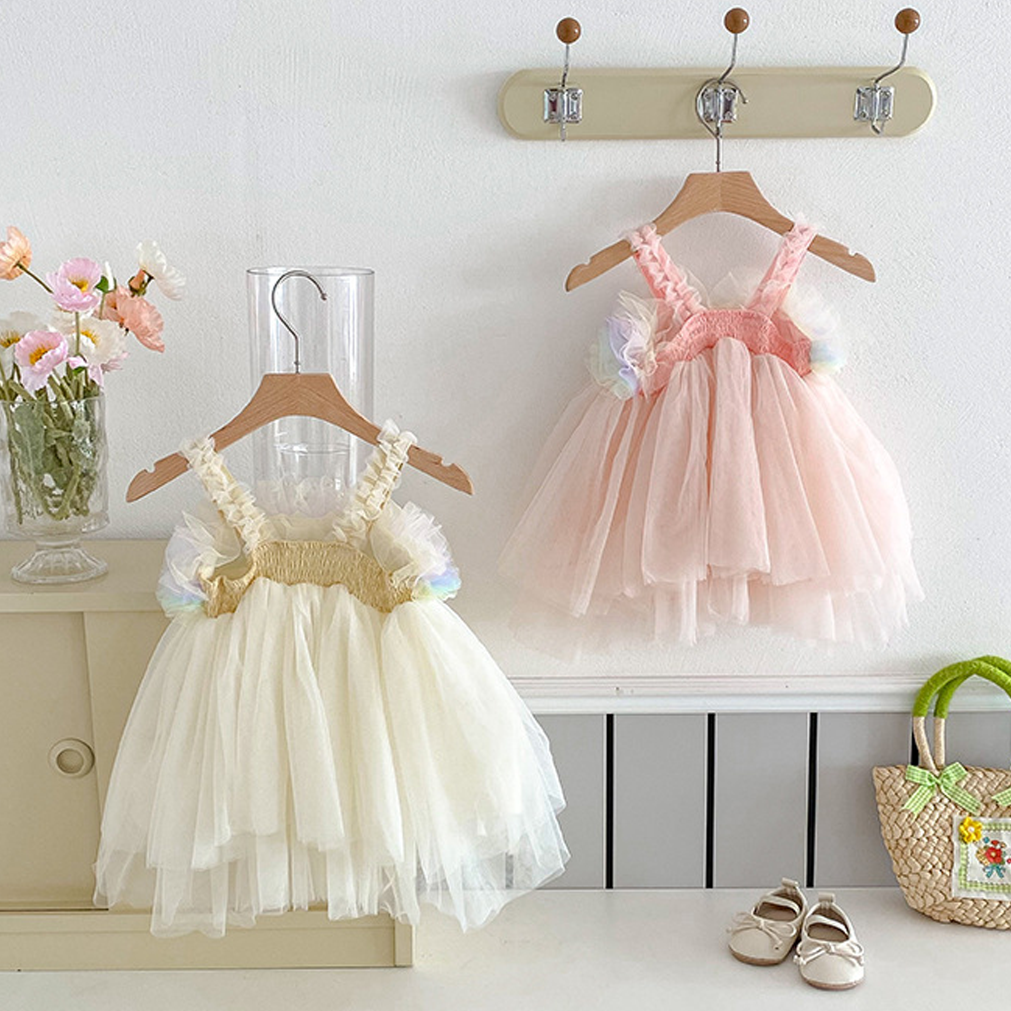 Mesh Rosette Sleeveless Midi Dresses - image 8