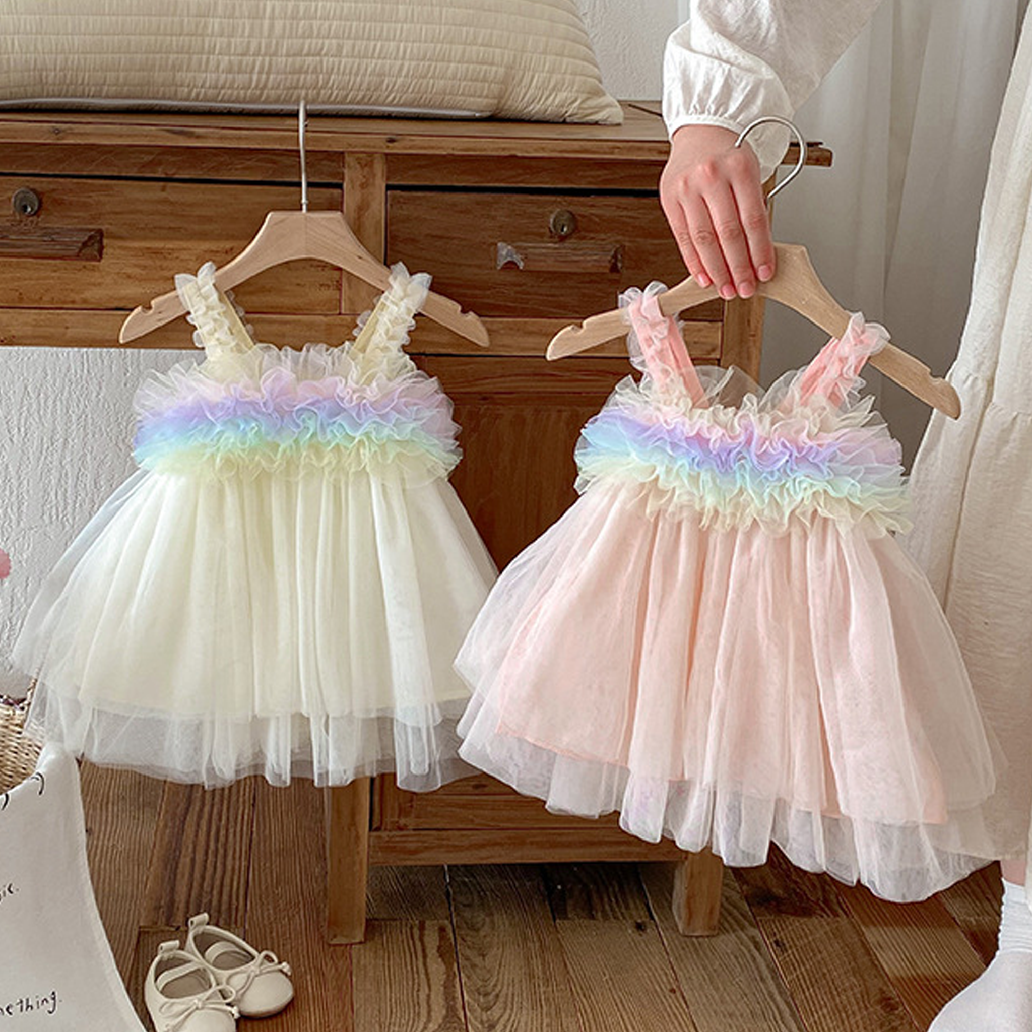 Mesh Rosette Sleeveless Midi Dresses - image 6